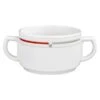6 X Seltmann Obere Zur Suppentasse 0,35 L, Form: Vitalis, Dekor: 34440 Rot-grau