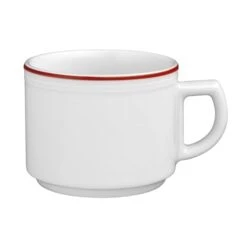 6 X Seltmann Obertasse 1 0,18 L, Form: Vitalis, Dekor: 34440 Rot-grau -Esmeyer Küchenaccessoires Günstiges Geschäft 63b4aede 82bd 461b a13e d66df6804cfa