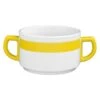 6 X Seltmann Obere Zur Suppentasse 0,35 L, Form: Vitalis, Dekor: 34928 Gelbes Band