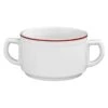 6 X Seltmann Obere Zur Suppentasse 0,35 L, Form: Vitalis, Dekor: 11484 Rote Linie