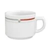6 X Seltmann Obertasse 1 0,18 L, Form: Vitalis, Dekor: 34440 Rot-grau