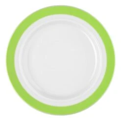 6 X Seltmann Teller Flach 20 Cm, Form: Vitalis, Dekor: 34927 Grünes Band