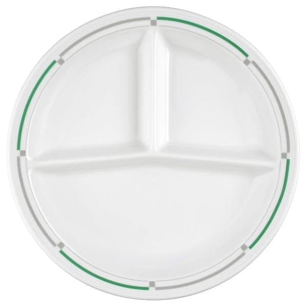 2 X Seltmann V219 IM_Platte Rund 3 Tlg. 25,5 Cm, Form: Vitalis, Dekor: 34281 Grün-grau 1 2 X Seltmann V219 IM_Platte Rund 3 Tlg. 25,5 Cm, Form: Vitalis, Dekor: 34281 Grün-grau